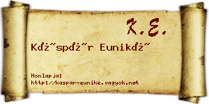 Káspár Euniké névjegykártya
